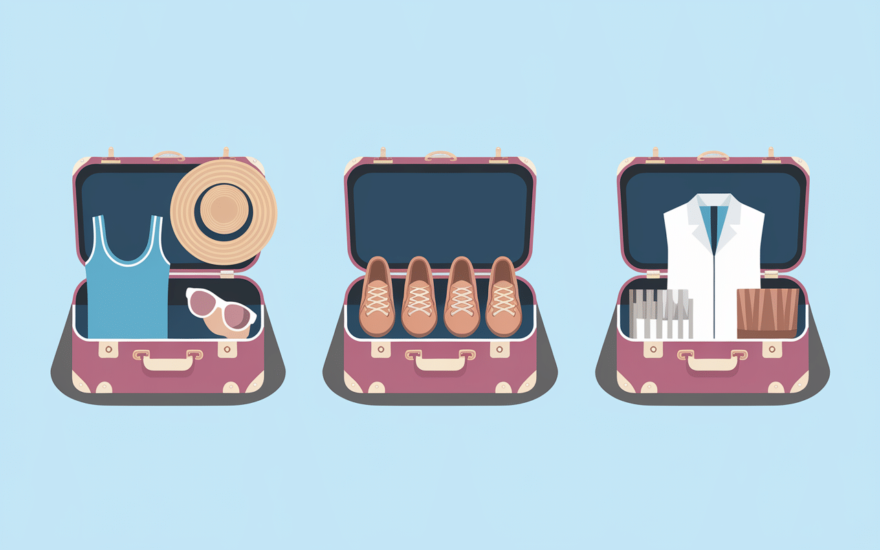 Mini-valises organisées par destination