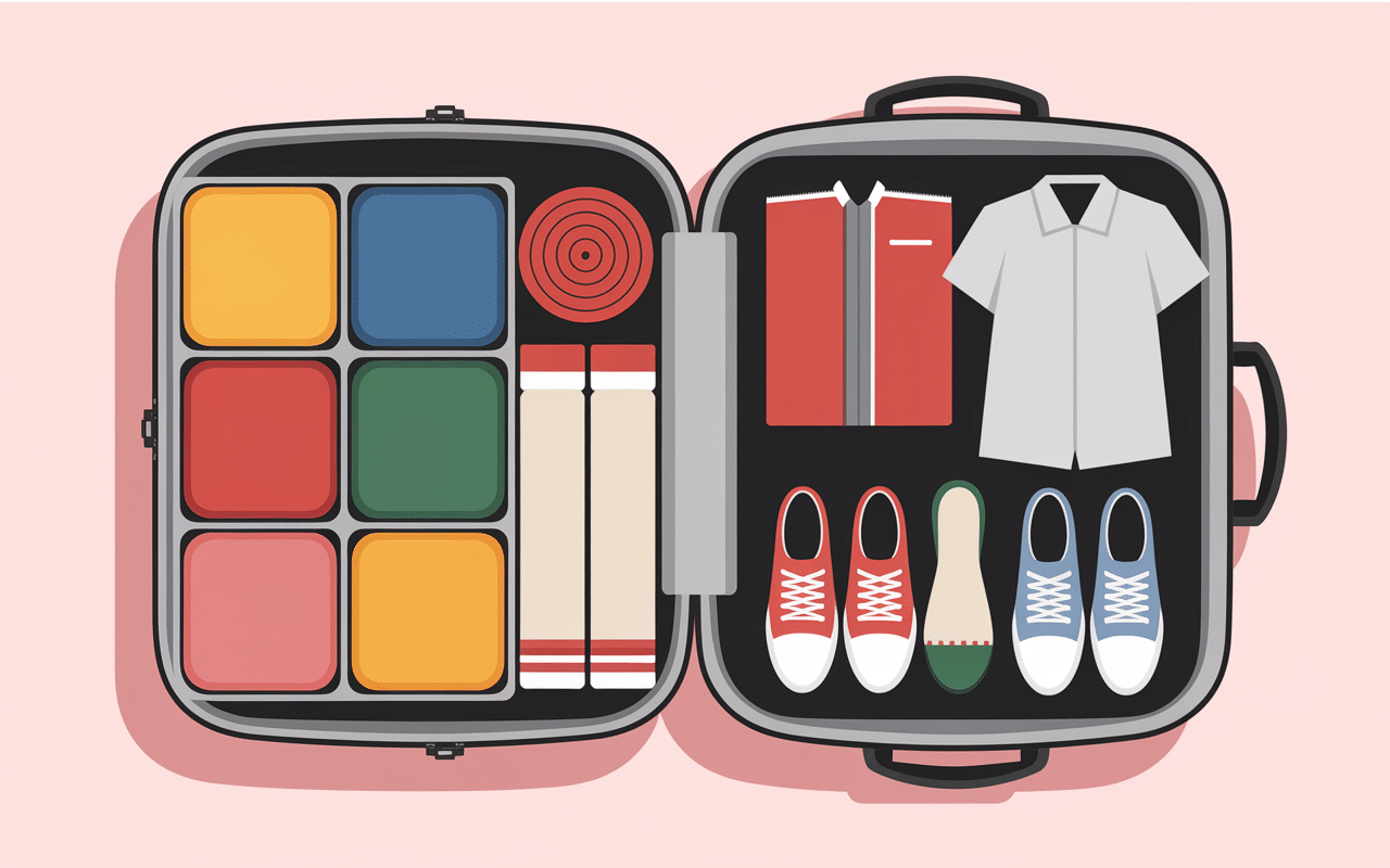 Techniques d'optimisation de valise vue de dessus