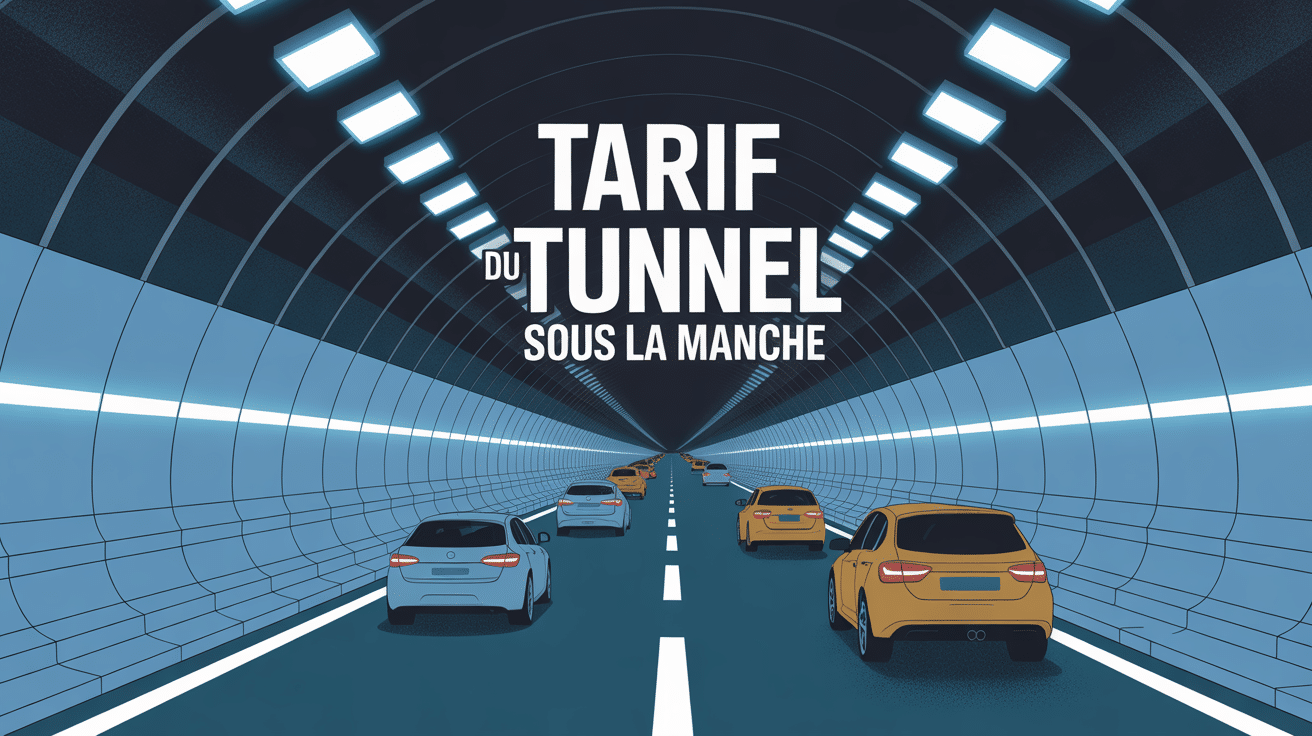 Illustration moderne du tarif du tunnel sous la Manche