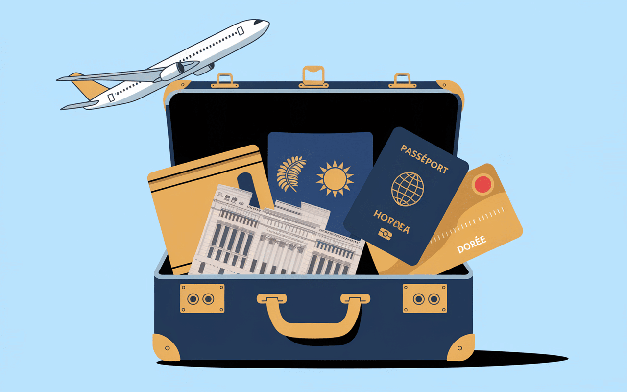 Valise avec icônes voyage dubai emirates holidays