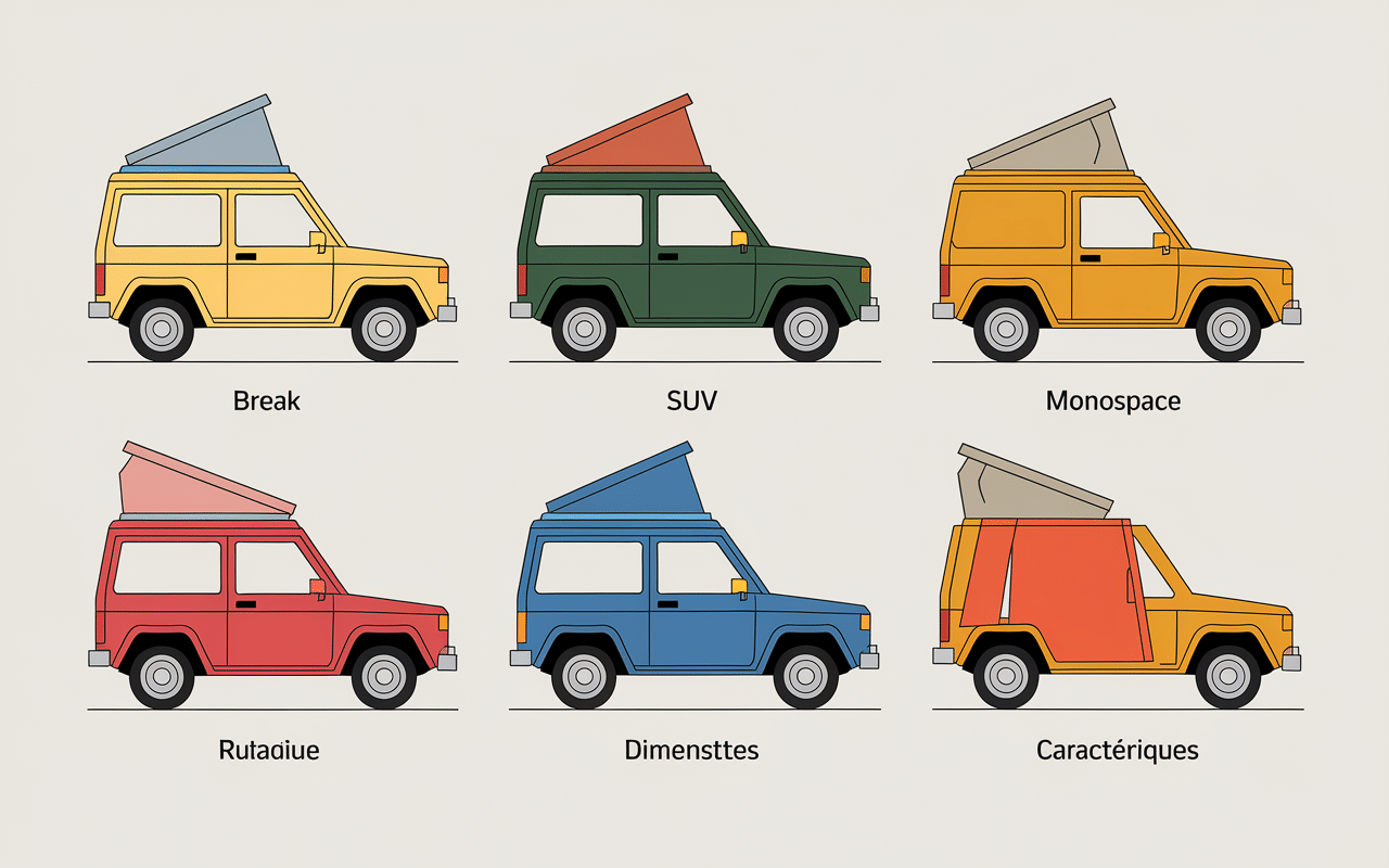 Tentes de coffre sur break, SUV et monospace, comparées visuellement