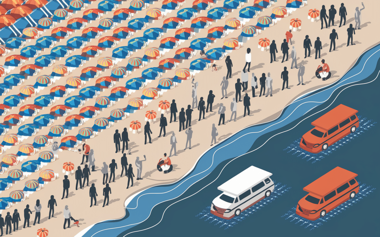 endroit à éviter en corse plage surpeuplée été