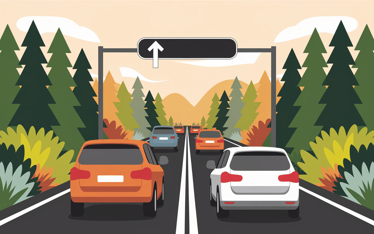 Arrivée parking des Trois Pignons voiture route forestière