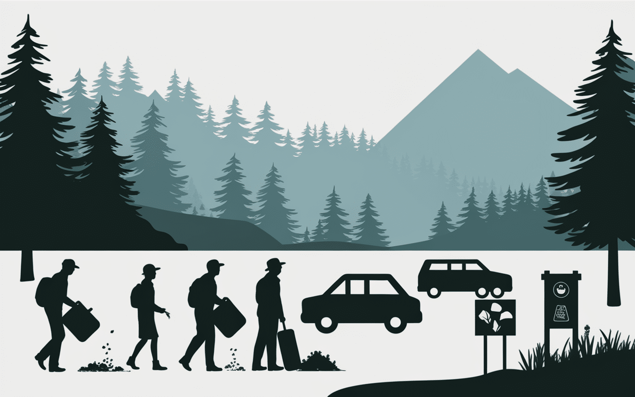 Respect nature parking des Trois Pignons forêt visiteurs