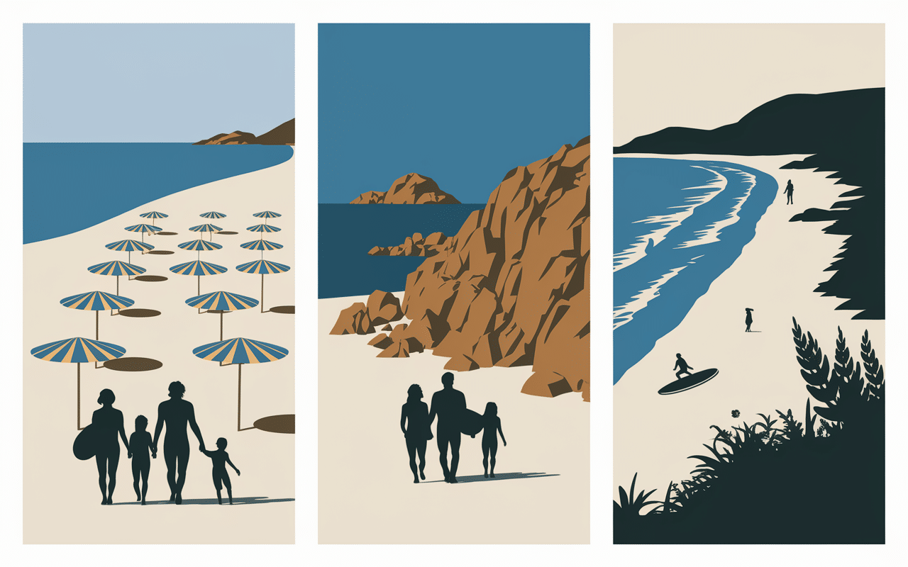 Plages Pornic familles couples surfeurs