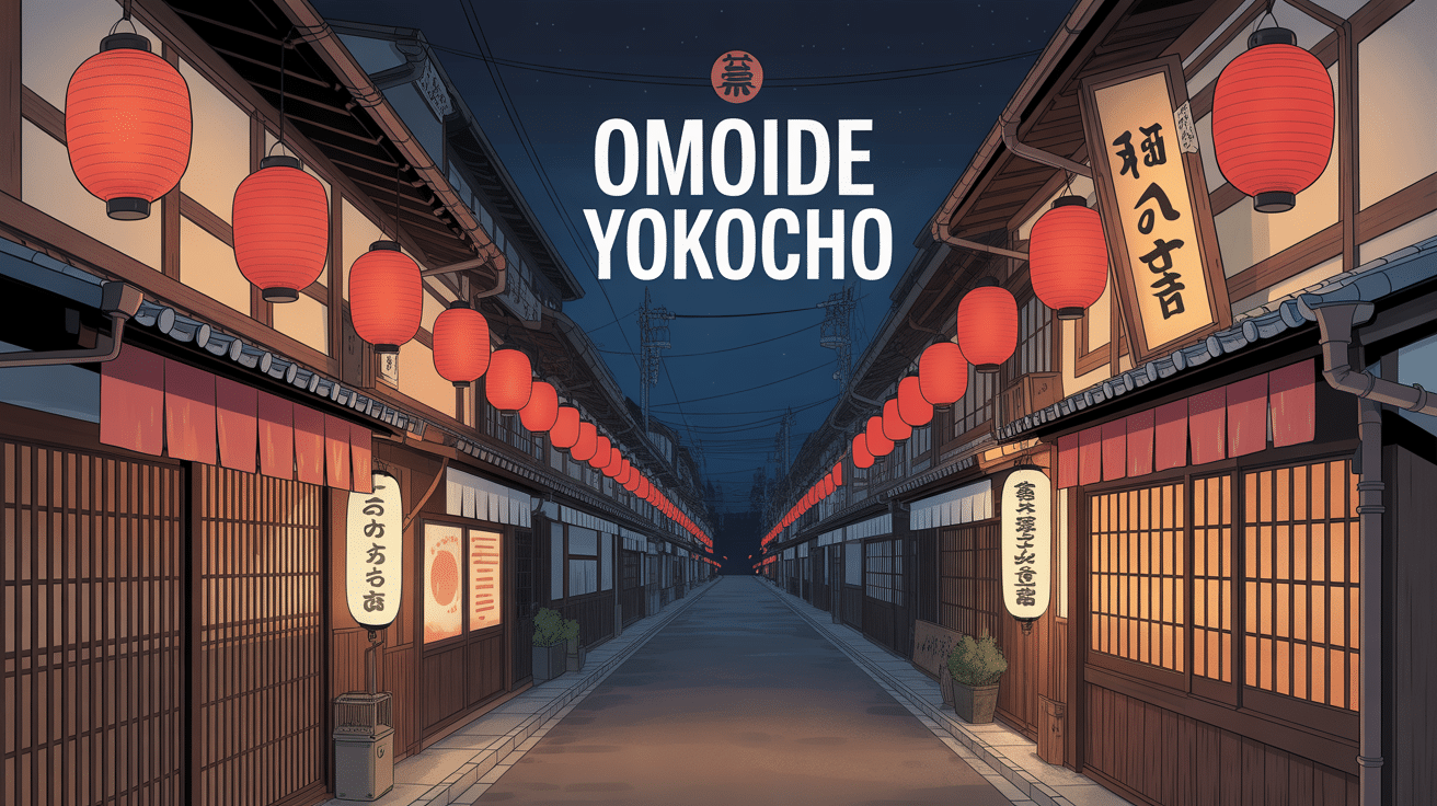 ruelle omoide yokocho de nuit avec lanternes rouges