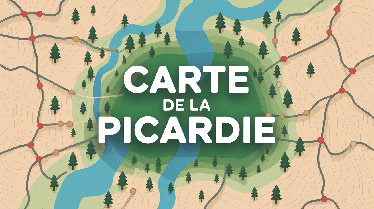 picardie carte avec rivières forêts villes
