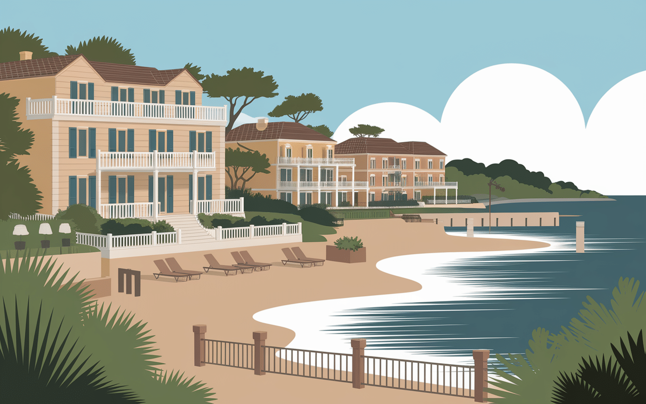 Quartier résidentiel Pontaillac avec villas et hôtels