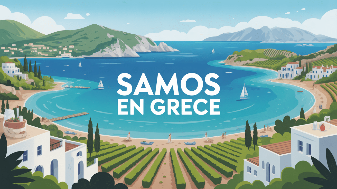 Île samos samos greece mer montagnes vignobles
