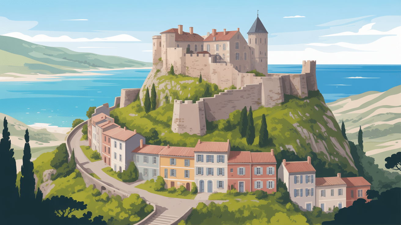 Château fort castelsardo ruelles colorées mer