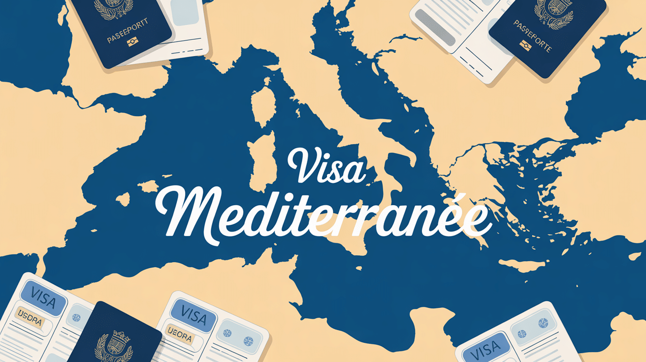 Carte méditerranée avec documents Destination Med Visas