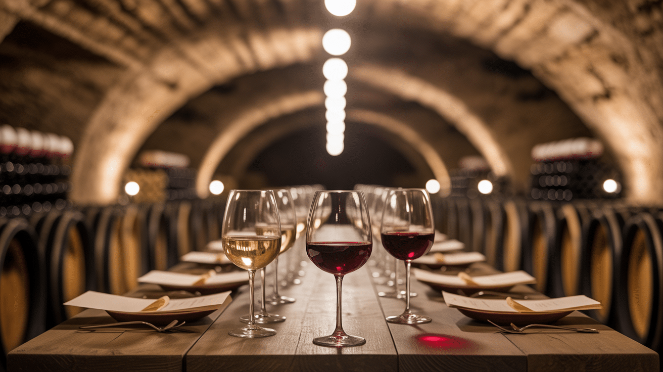 degustation vin terra vinea dans cave voûtee