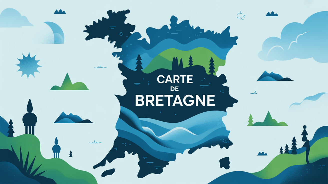 carte de Bretagne stylisée moderne avec titre central
