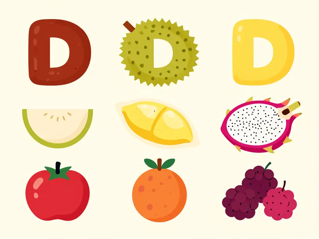 variétés fruits en d et exotiques