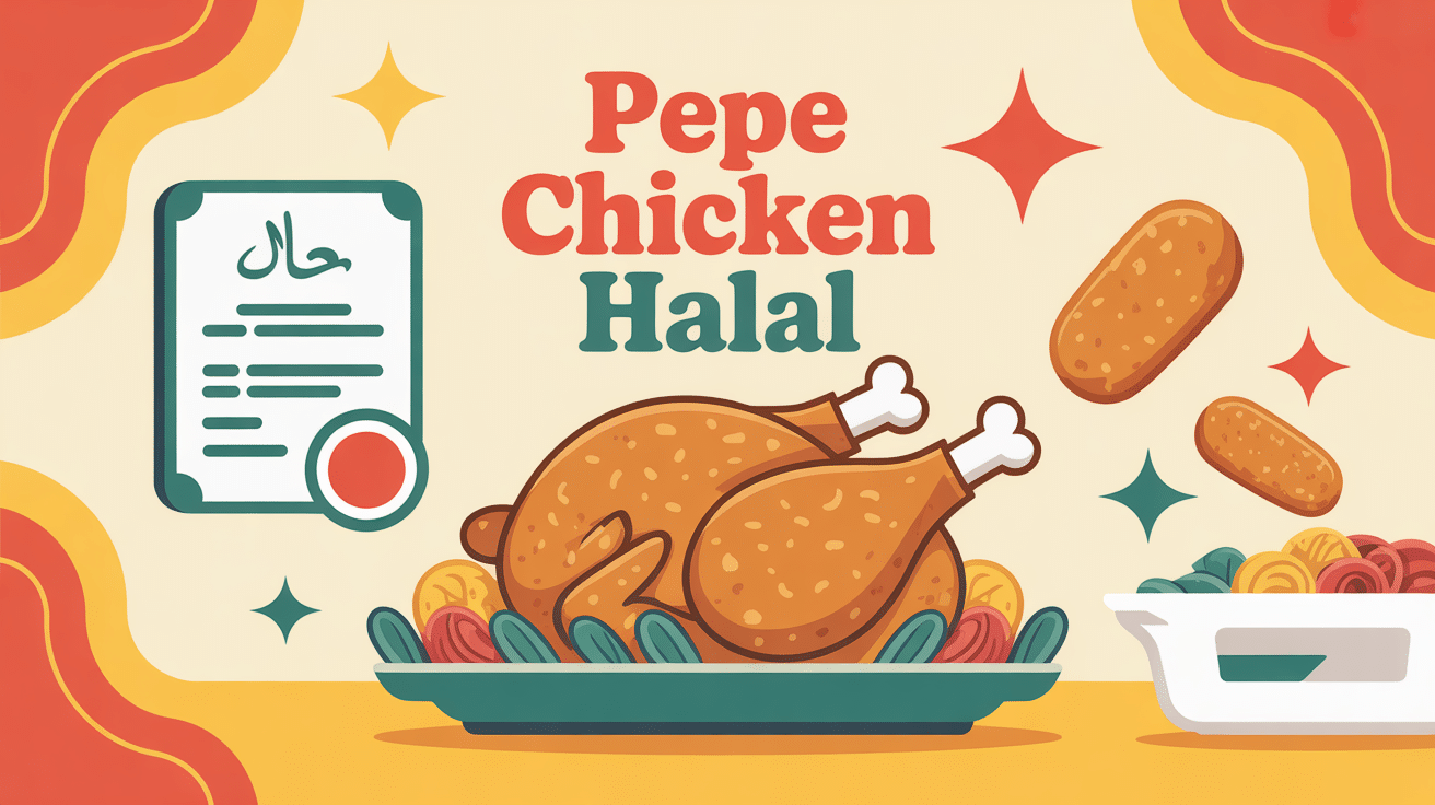 Illustration assiette pepe chicken halal avec certificat