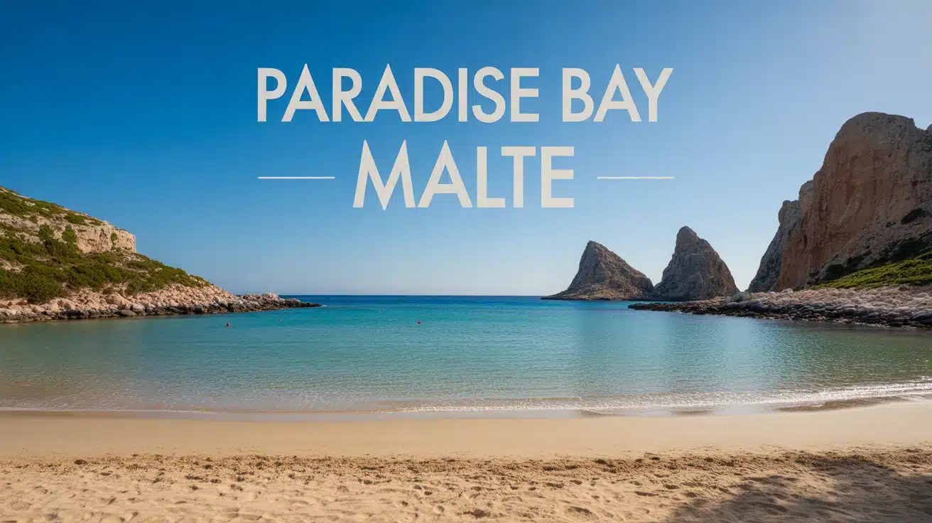 Baie Paradise Bay Malte avec mer turquoise et falaises calcaires