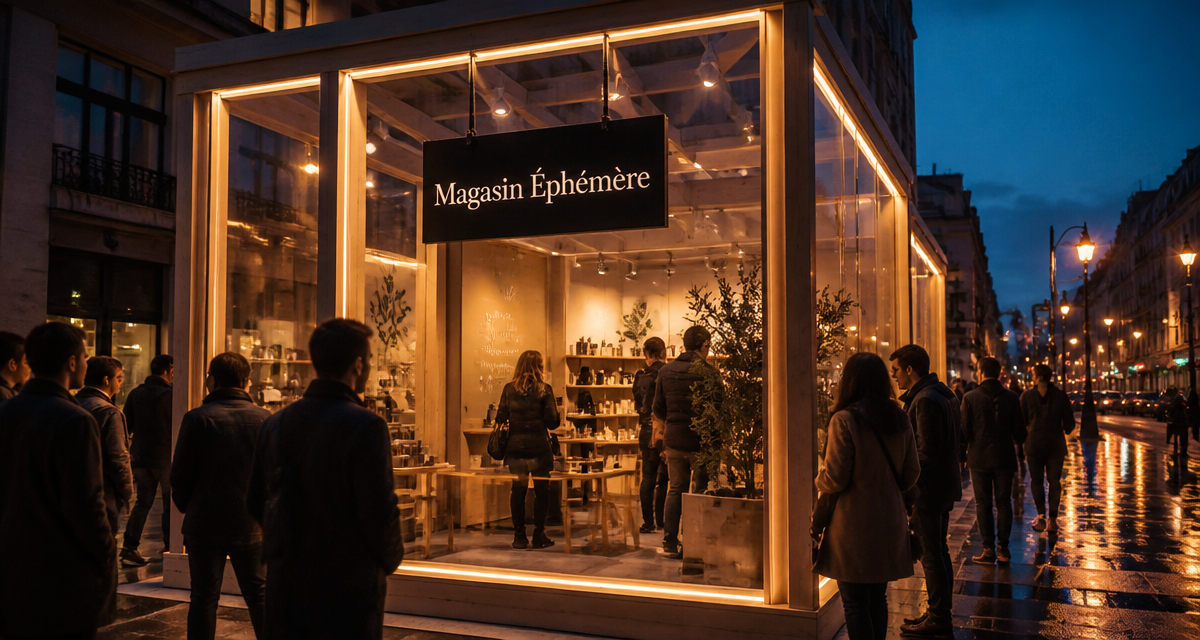 c est quoi un pop up store vitrine lumineuse en ville