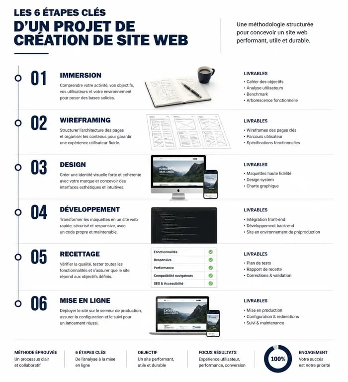 Étapes clés d'un projet de création de site web par une agence web à Paris 7ème