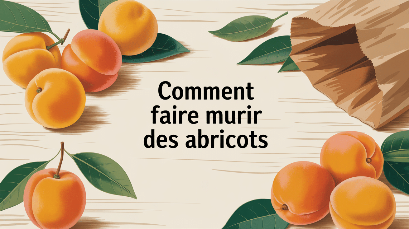 Illustration comment faire murir des abricots sur bois avec sac papier