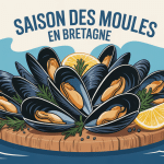 Plateau de moules fraîches saison des moules Bretagne