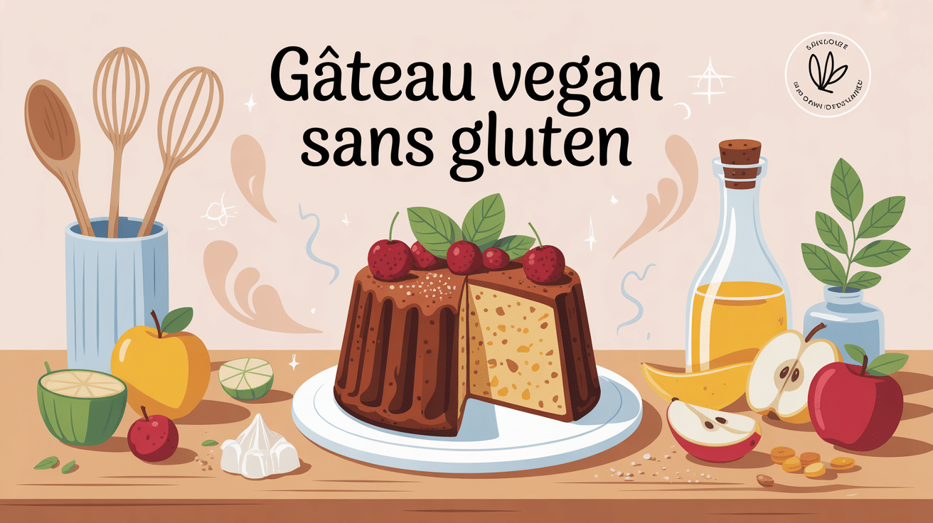 Illustration gateau vegan sans gluten moelleux