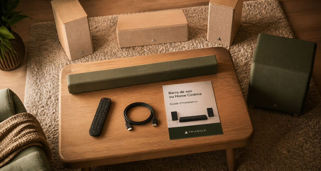barre de son ou home cinema salon moderne