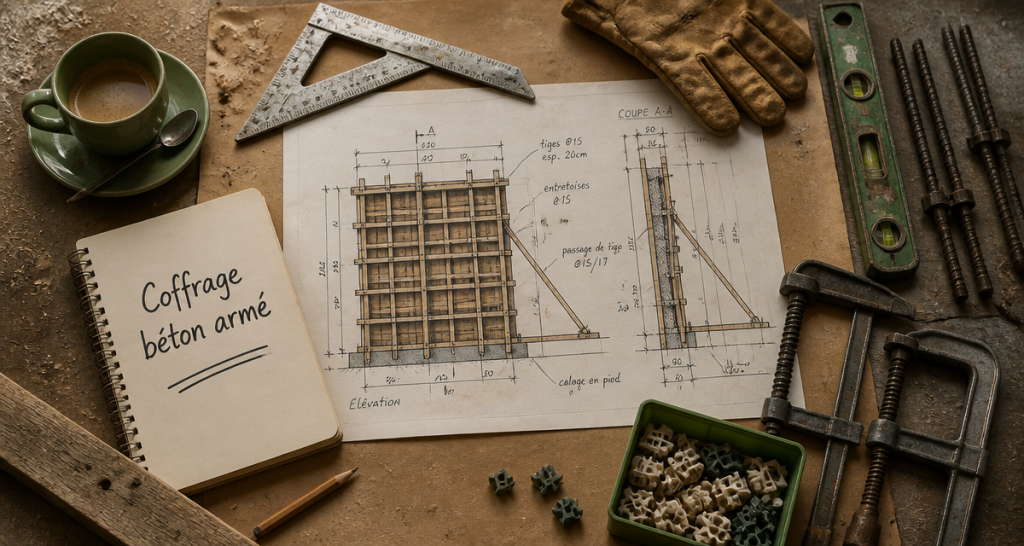 coffrage mur plans outils béton