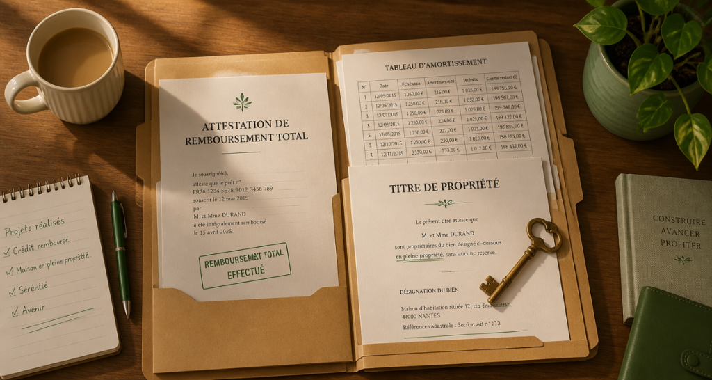 j ai fini de payer mon credit immobilier dossier et documents