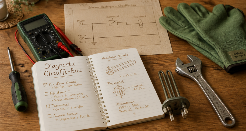 plus d eau chaude outils diagnostic chauffe eau