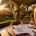 taxe pergola sur pergola en bois dans un jardin
