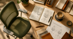top chaise ergonomique vue flat lay bureau