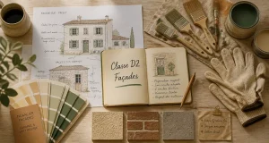 outils peintre classe d2 façade flat-lay
