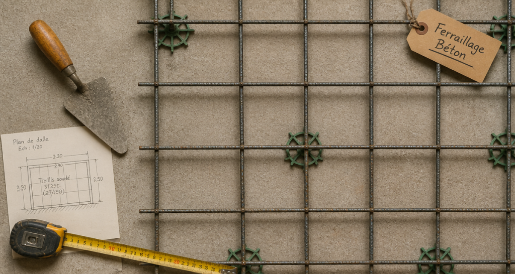 dalle beton ferraillage treillis soudé sur chantier