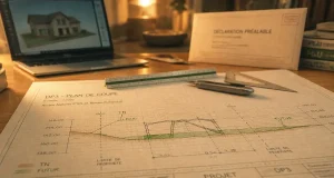 dp3 plan de coupe sur papier millimétré pour autorisation d’urbanisme