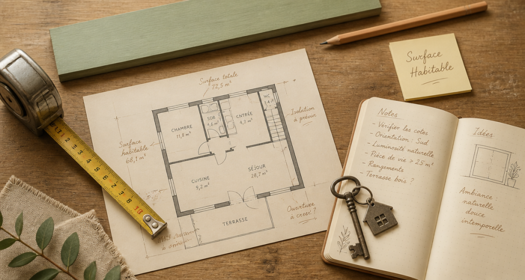 Placard surface habitable plan et outils