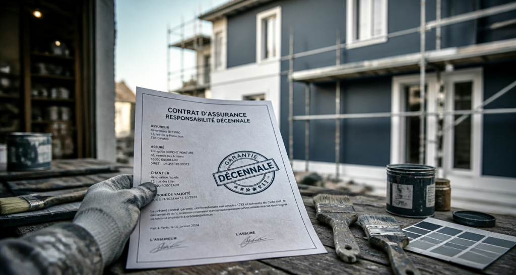 Assurance décennale peinture : 75 000 € d&rsquo;amende et 10 ans de responsabilité en cas d&rsquo;oubli