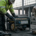 groupe electrogene chantier utilisé par ouvrier