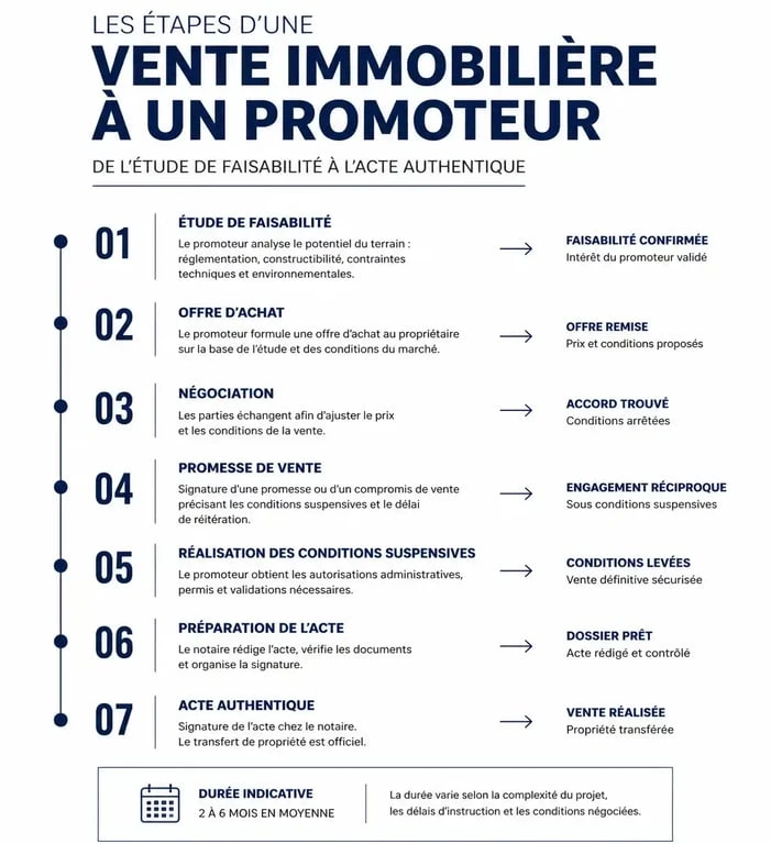 Étapes clés d'une vente à un promoteur immobilier : du projet à l'acte authentique
