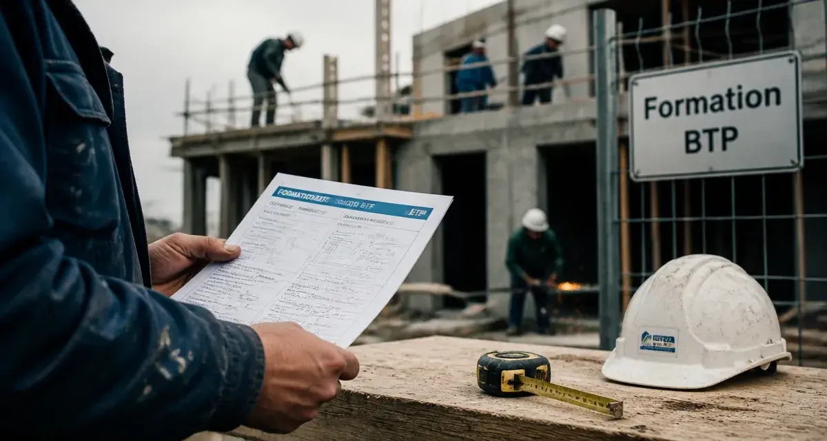 Formation BTP adulte : fiche de formation sur chantier