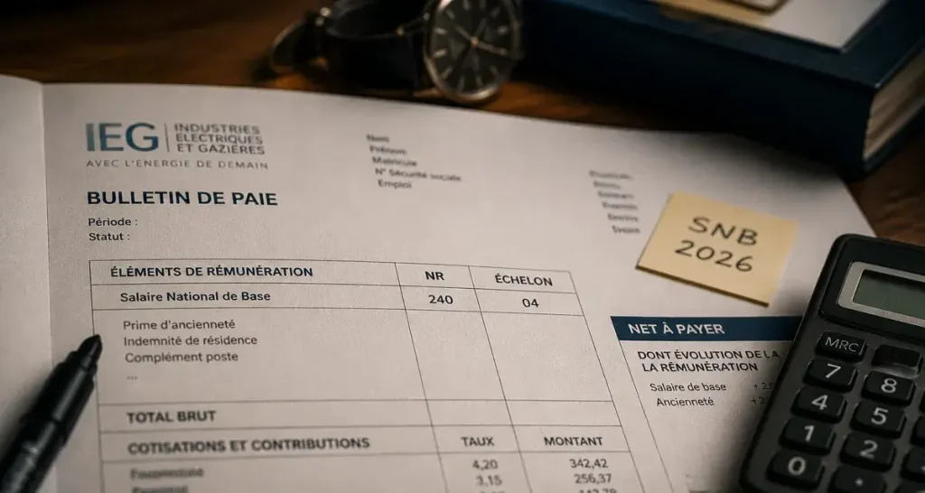 Grille de salaire IEG 2026 : décryptage du SNB, des NR et des échelons