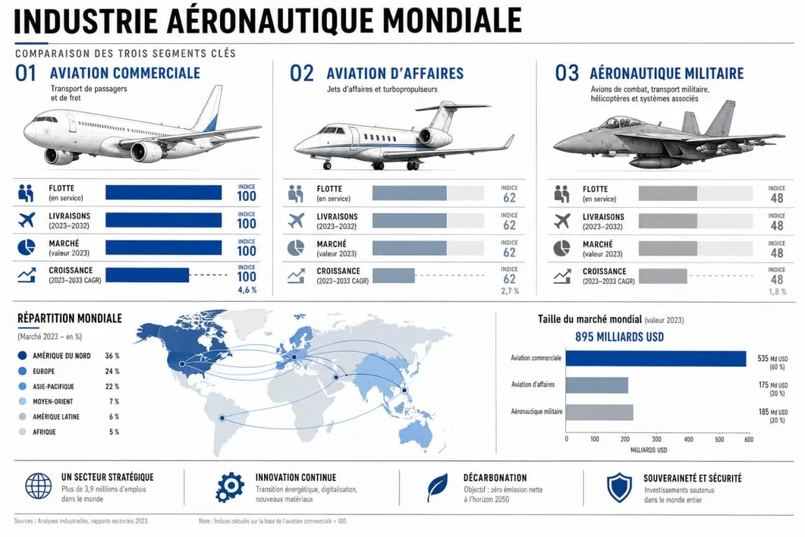 Panorama des constructeurs aéronautiques mondiaux : Airbus, Boeing, Bombardier et Embraer
