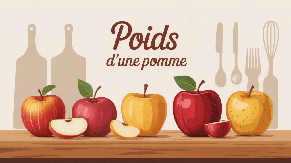 combien pese une pomme illustration variétés tailles balance cuisine