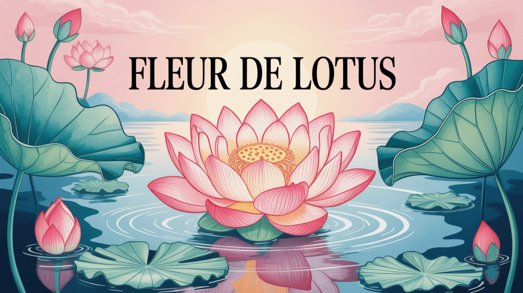 illustration fleur de lotus centrée et lumineuse ambiance zen