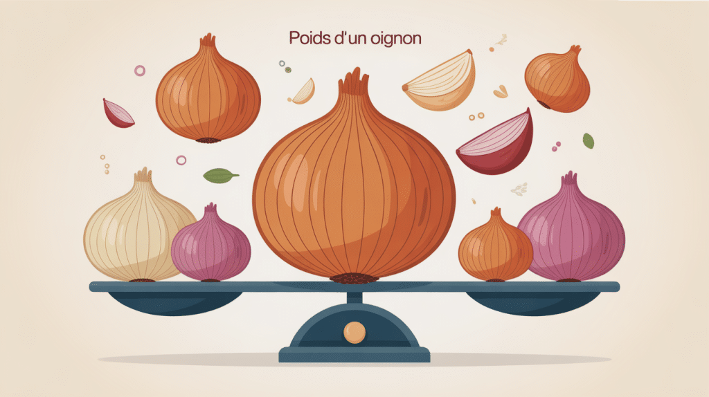 poid 1 oignon illustration balance cuisine