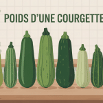 illustration poids d'une courgette différentes tailles