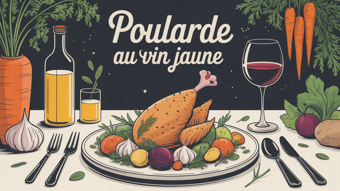 quel légumes avec une poularde au vin jaune, assiette festive et légumes raffinés