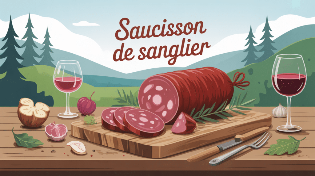 saucisson de sanglier planche apéritive rustique