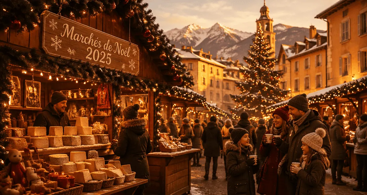 Marché de Noël Rhône-Alpes 2025 chalets familles