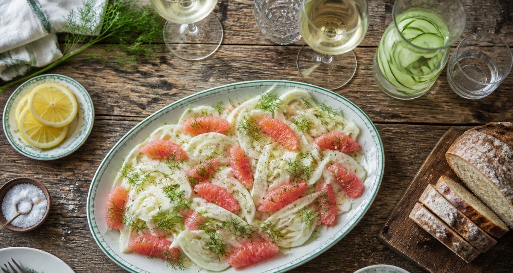 quelle entrée avant un aïoli carpaccio fenouil pomelo