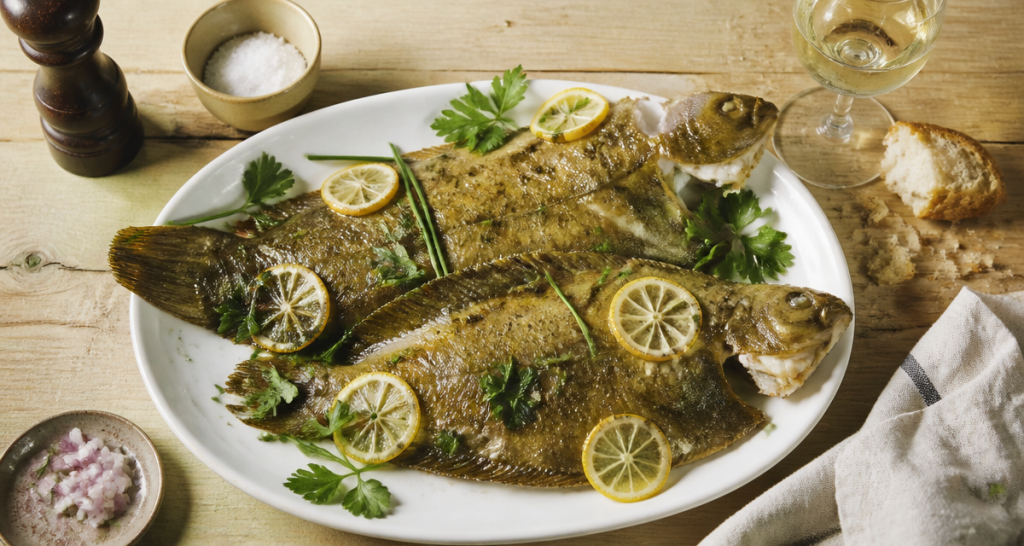 sole au four entière avec citron et persil